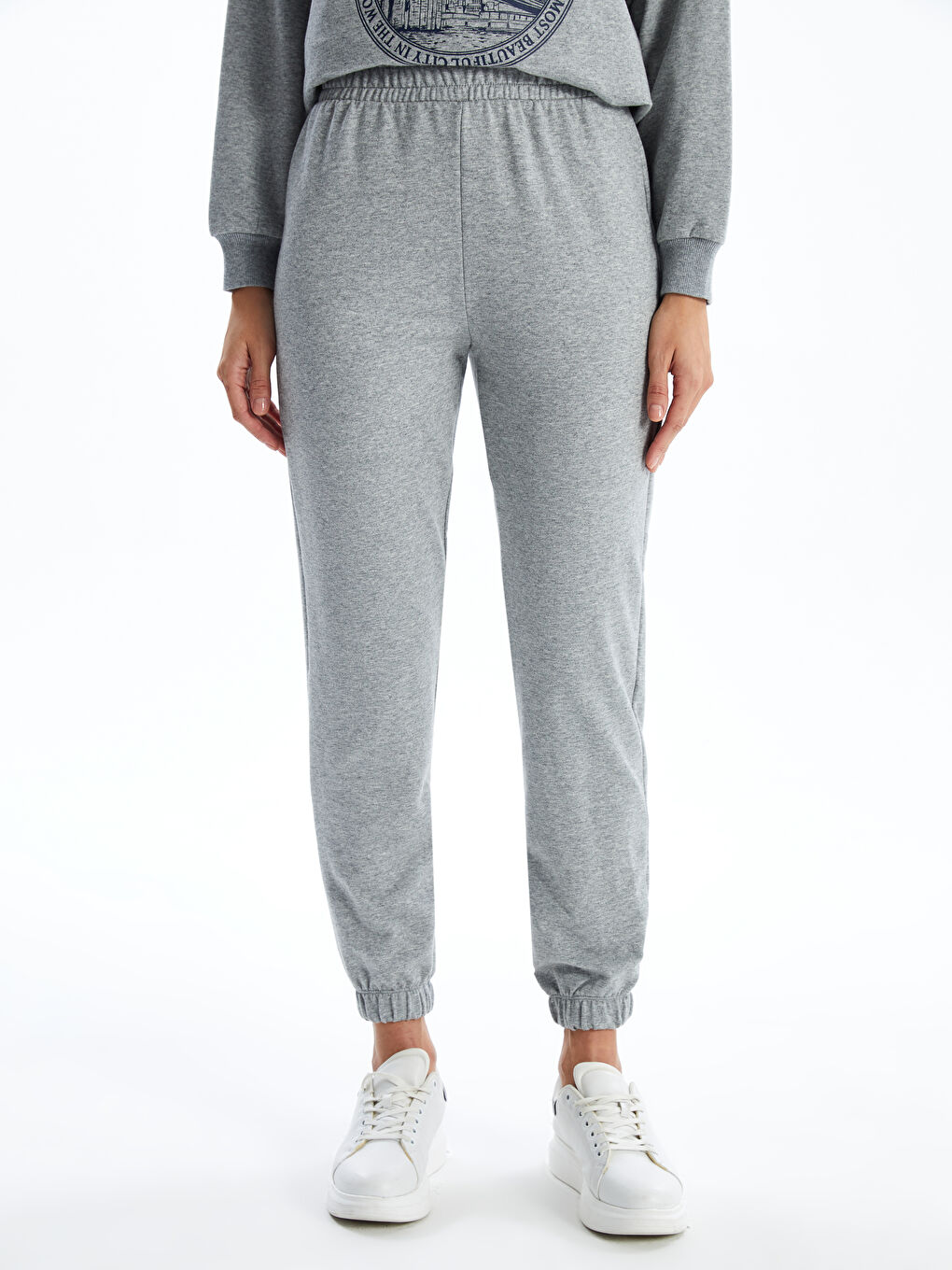 Elasticated Waist Women's Jogger Sweatpants -W46018Z8-JMD