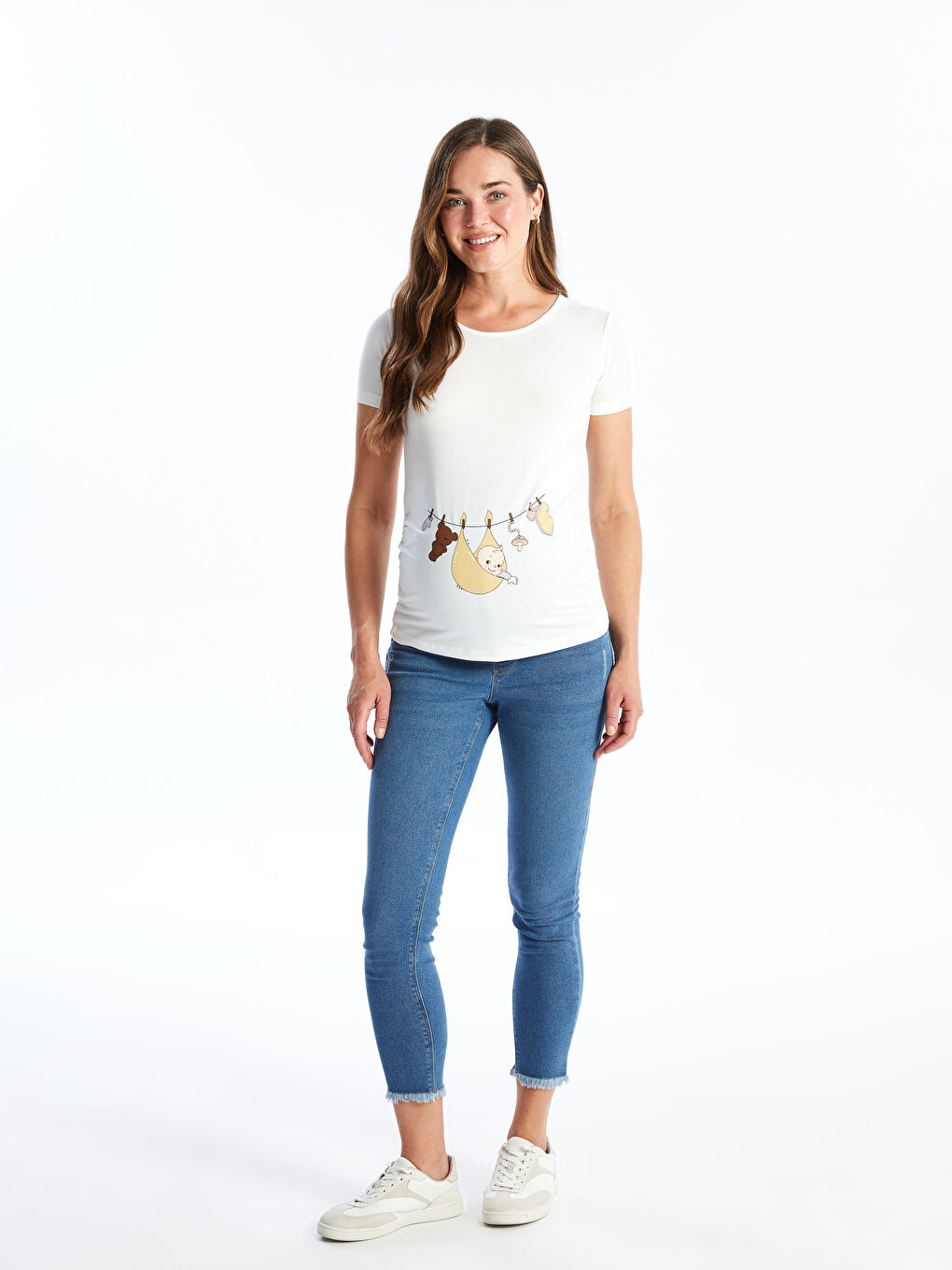 LCWAIKIKI Maternity Τζιν Εγκυμοσύνης Mom Fit με Ελαστικό Πάνελ για την Κοιλιά -W46022Z8-507