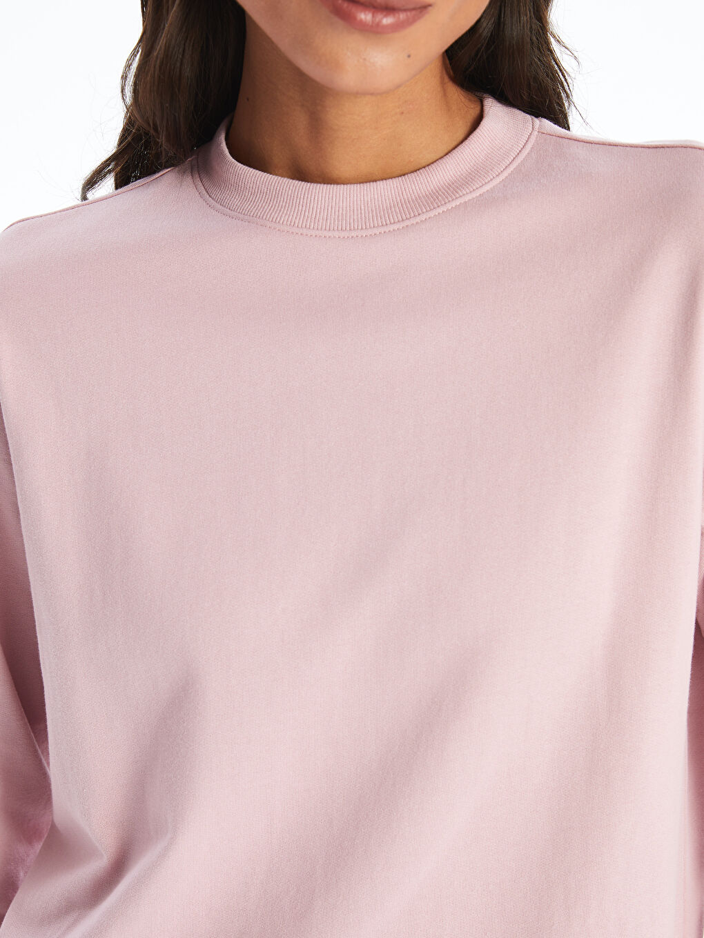 LCW Modest Crew Neck Women's Sweatshirt Tunic -W46025Z8-FHR