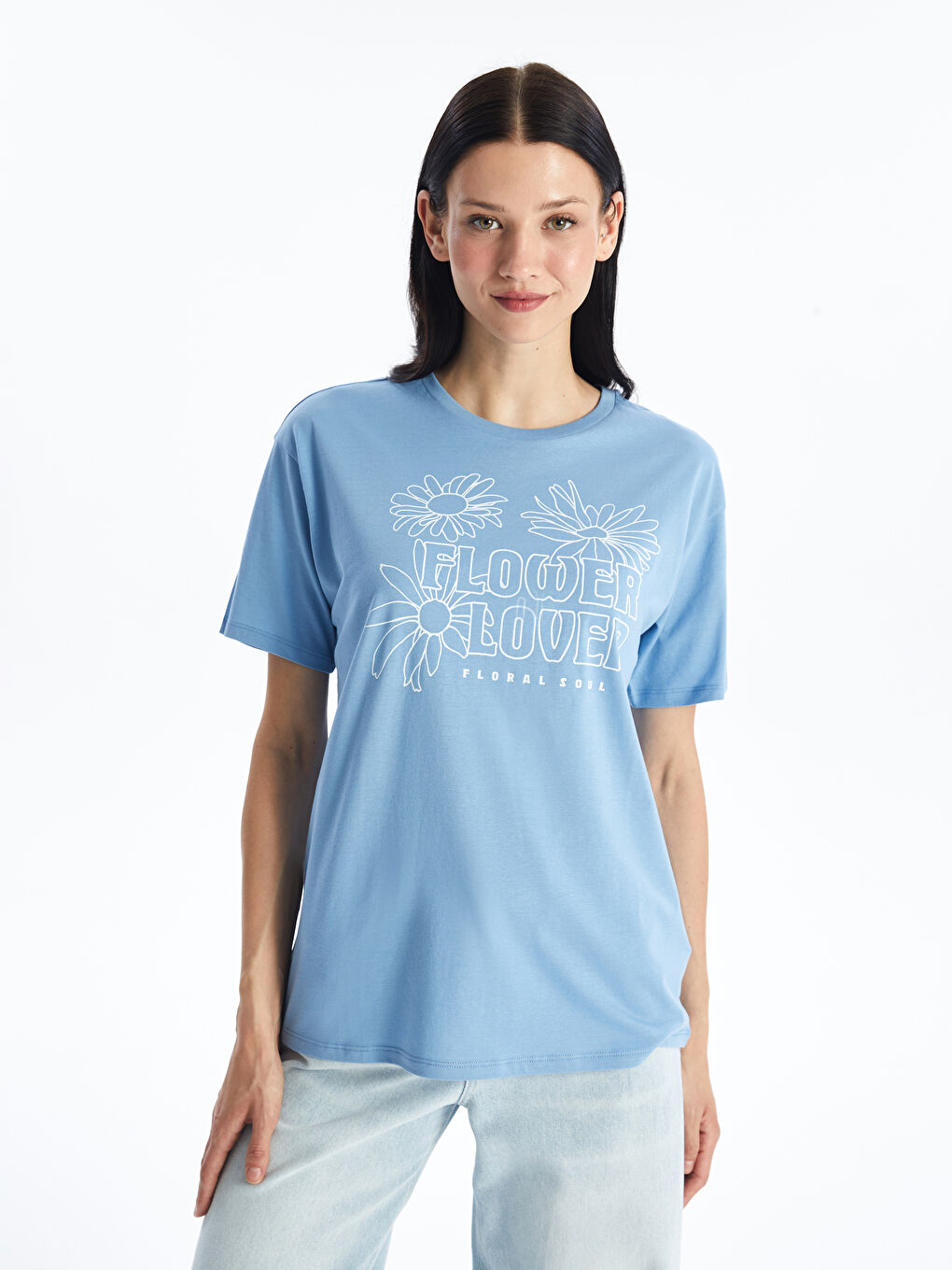 Crew Neck Printed Women's T-Shirt