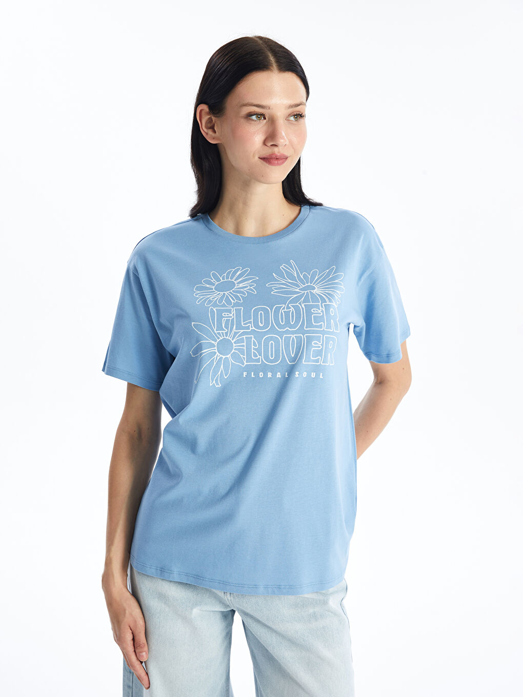 Crew Neck Printed Women's T-Shirt-1