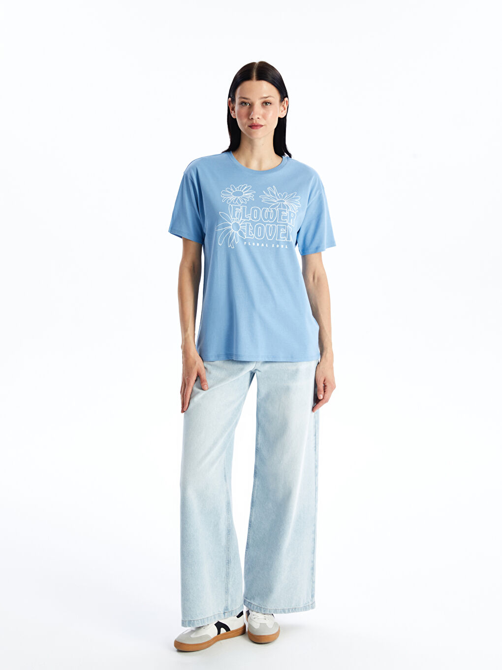 Crew Neck Printed Women's T-Shirt-2
