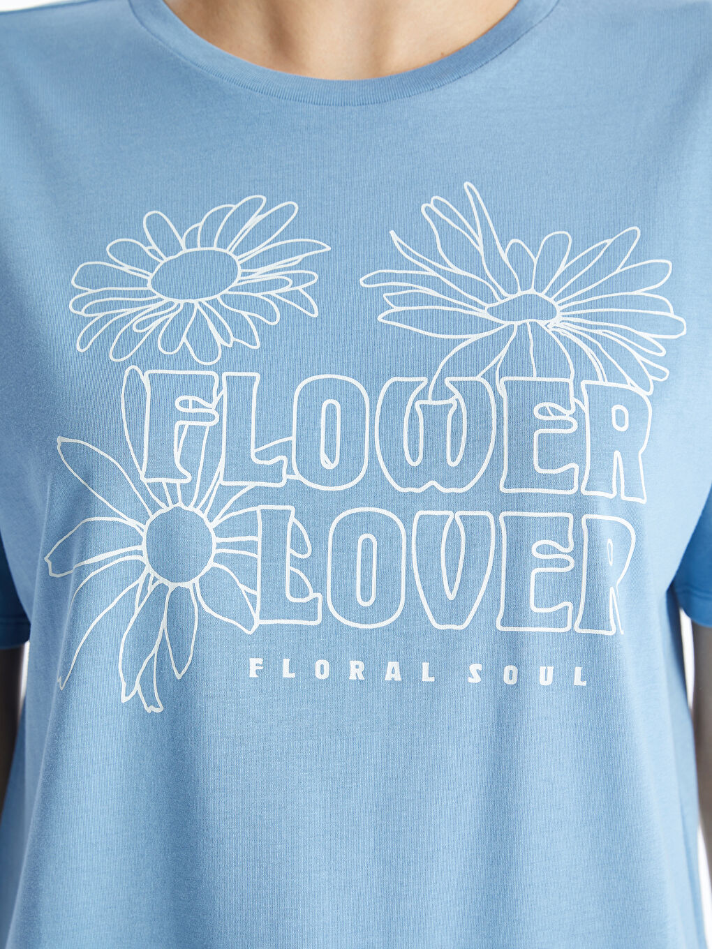 Crew Neck Printed Women's T-Shirt-3