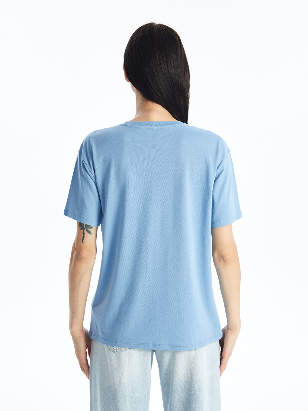 Crew Neck Printed Women's T-Shirt-4