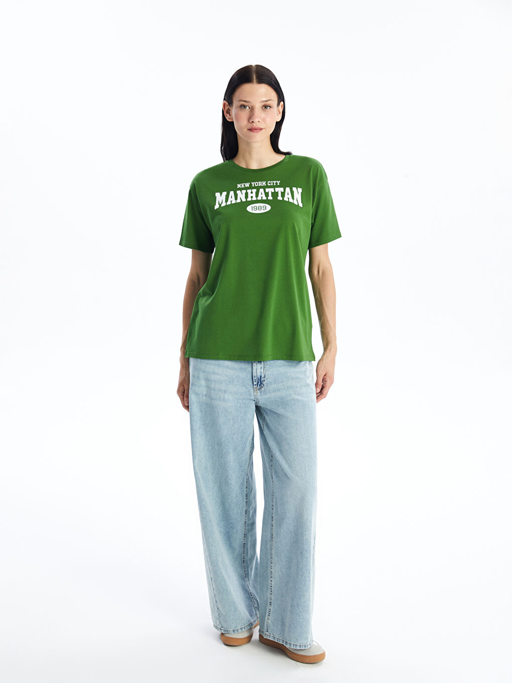 Crew Neck Printed Women's T-Shirt-1