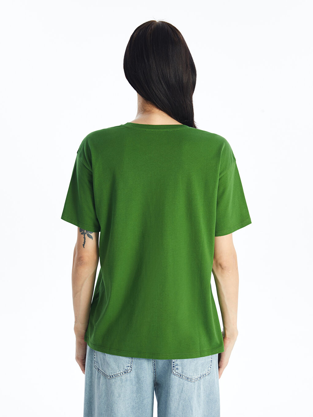 Crew Neck Printed Women's T-Shirt-3