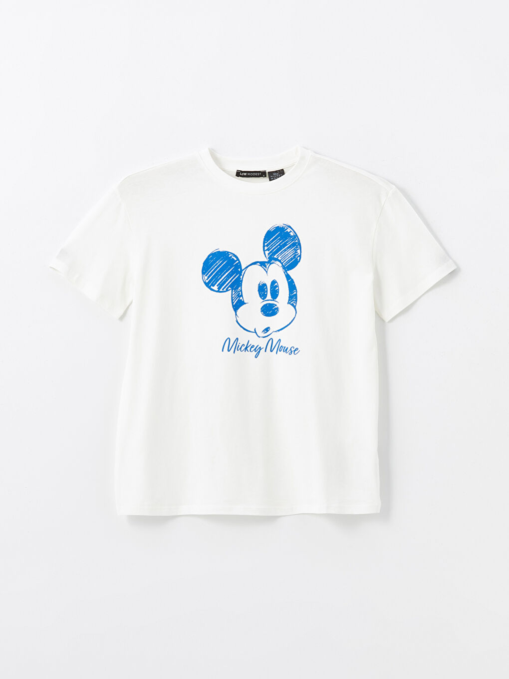Crew Neck Mickey Mouse Printed Short Sleeve Women's T-Shirt-4