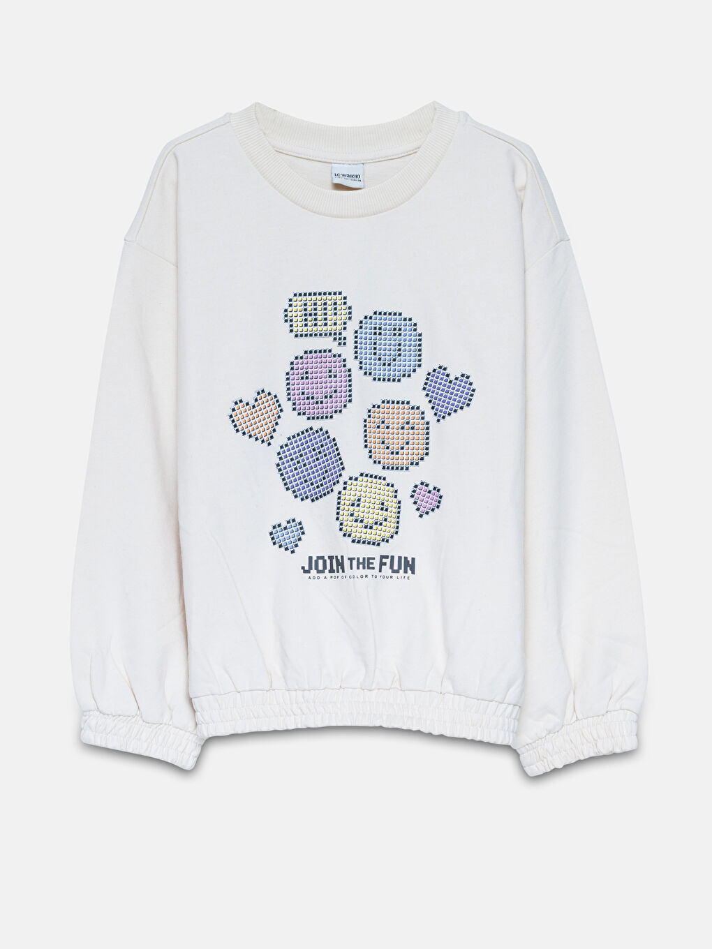 LCW Kids Crew Neck Girl's Thick Sweatshirt -W46065Z4-YDK