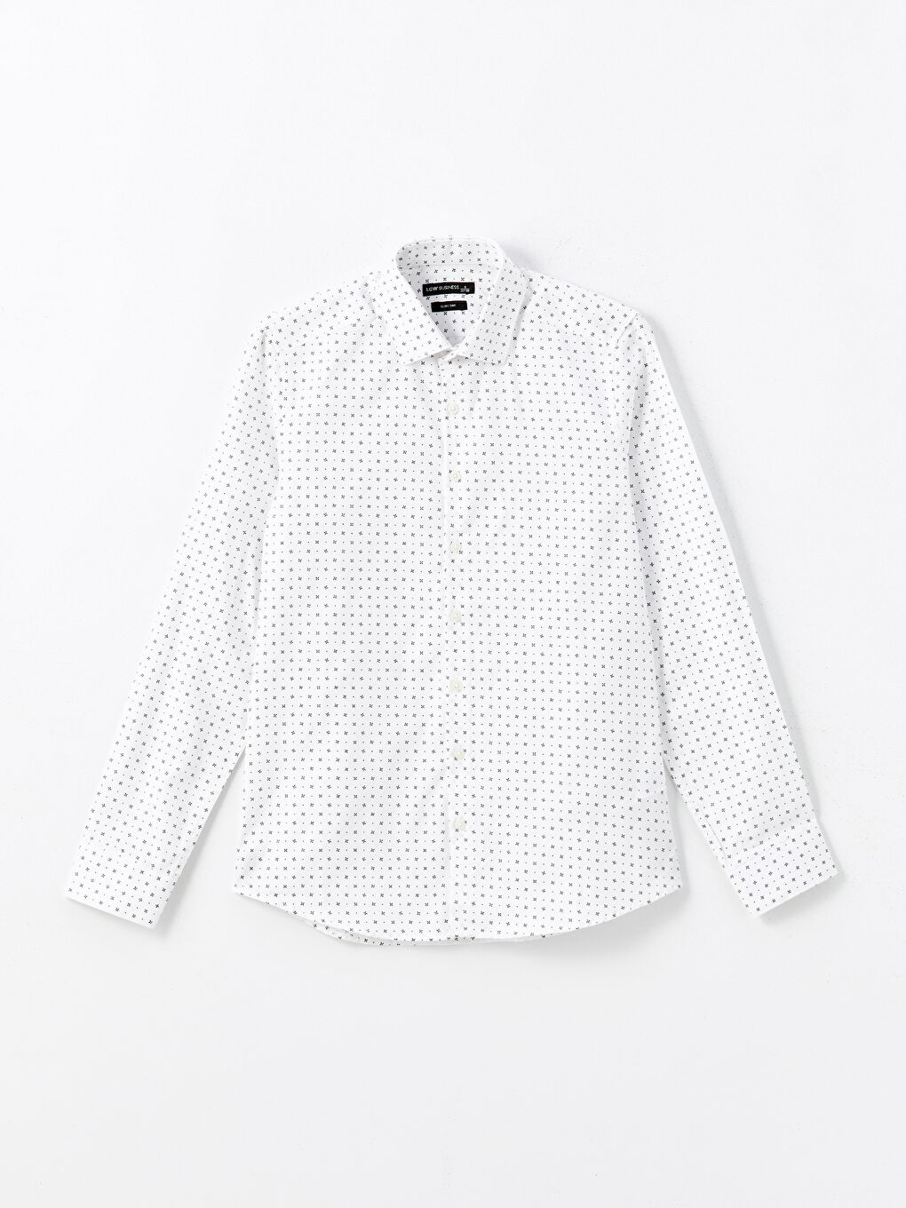 Slim Fit Long Sleeve Patterned Twill Men's Shirt-4