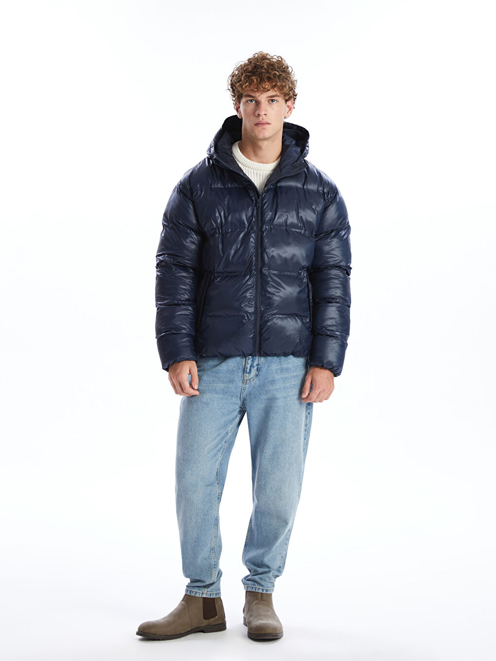 XSIDE Standard Fit Hooded Men's Puffer Coat -W46071Z8-R4J