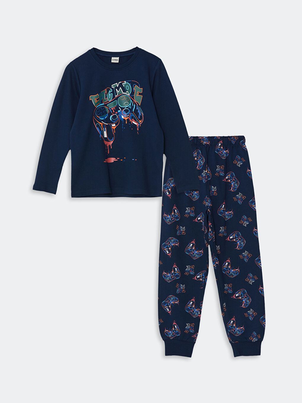 LCW Kids سێتی بیجامە یه‌خه‌ خڕ بۆ کوڕان -W46084Z4-JC7