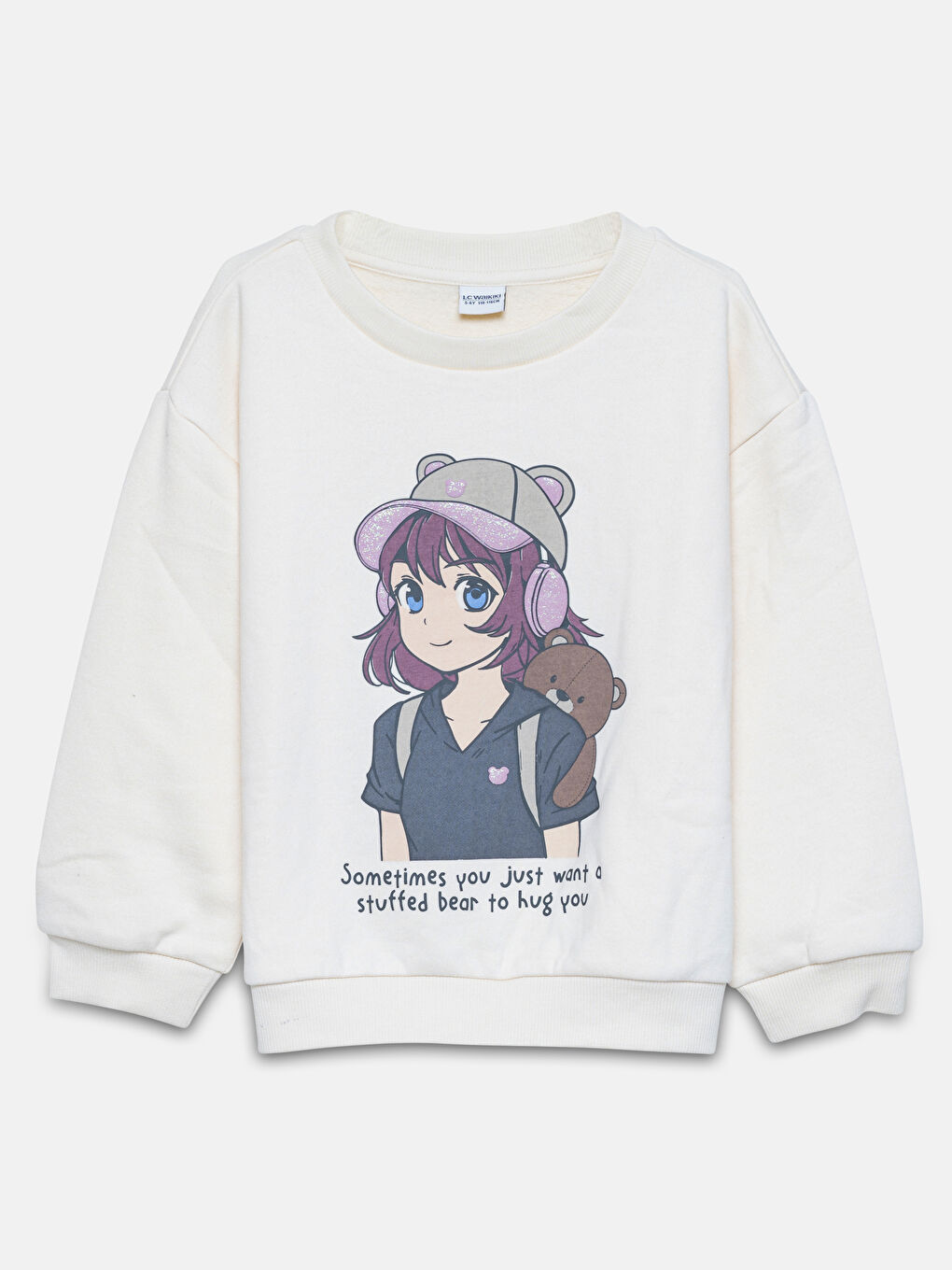 Crew Neck Girl's Thick Sweatshirt