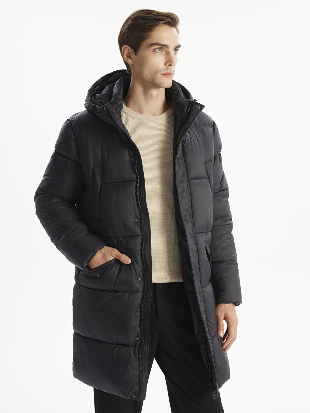 LCW Vision Regular Fit Steppmantel für Herren mit Kapuze -W46090Z8-CVL