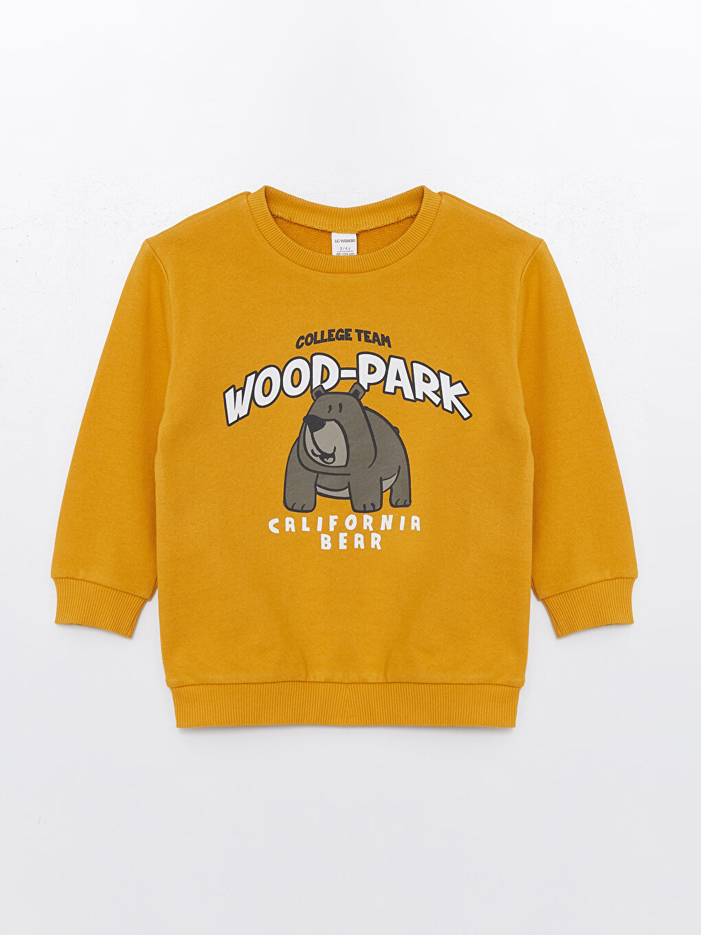 LCW Kids Orta Sarı Bisiklet Yaka Uzun Kollu Baskılı Erkek Çocuk Sweatshirt