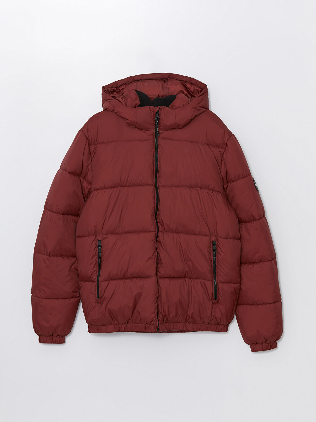 Standart Kalıp Kapüşonlu Erkek Şişme Mont-5