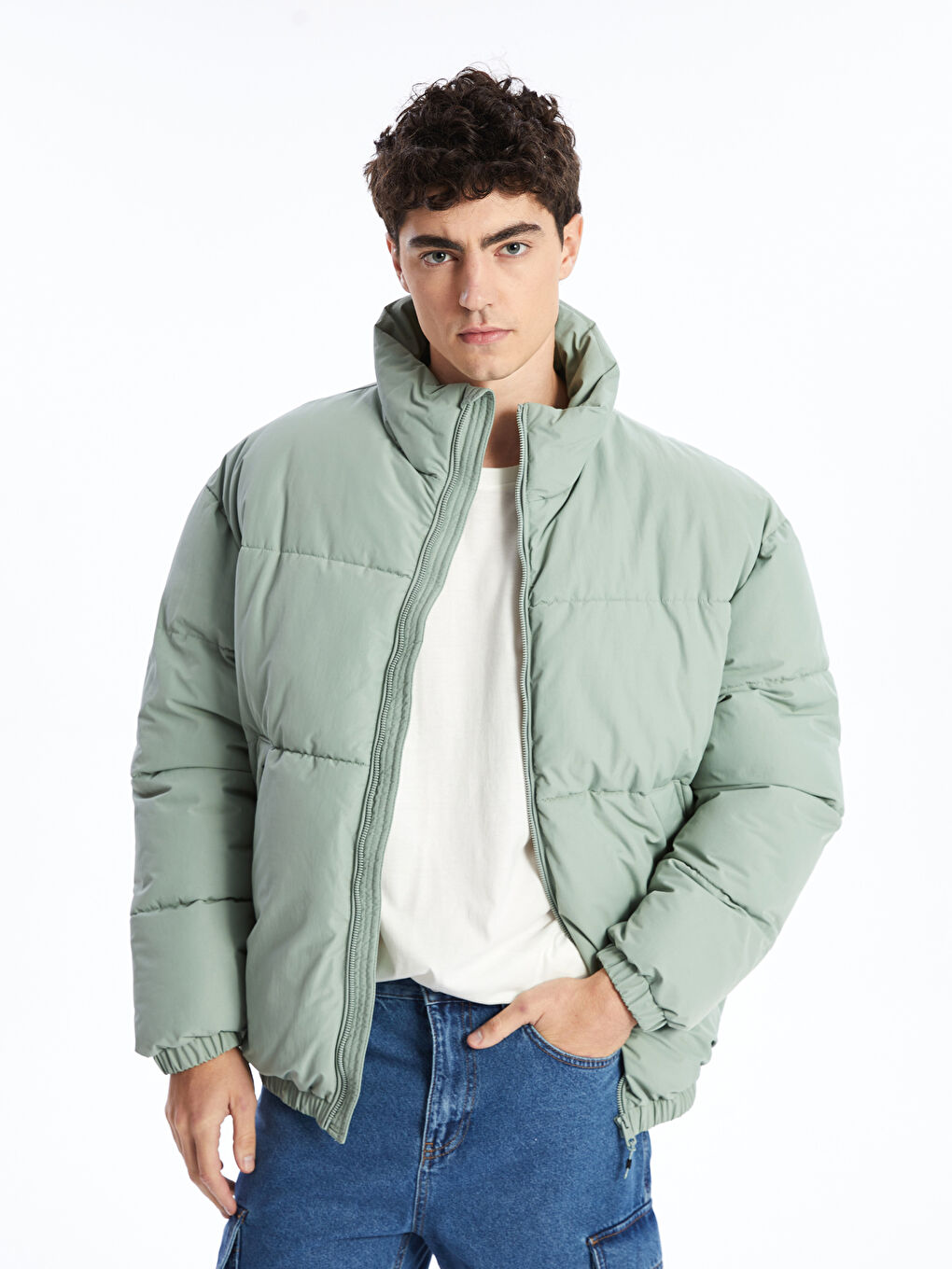 XSIDE Manteau Bouffant Coupe Décontractée Col Cheminée pour Hommes -W46108Z8-S8M