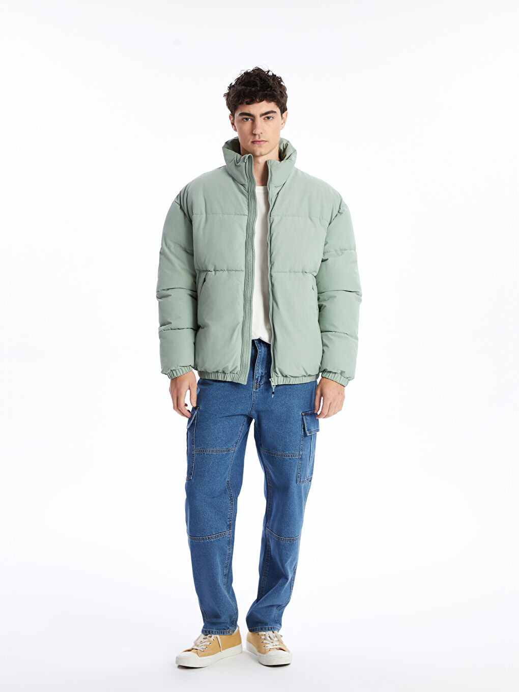 XSIDE Manteau Bouffant Coupe Décontractée Col Cheminée pour Hommes -W46108Z8-S8M