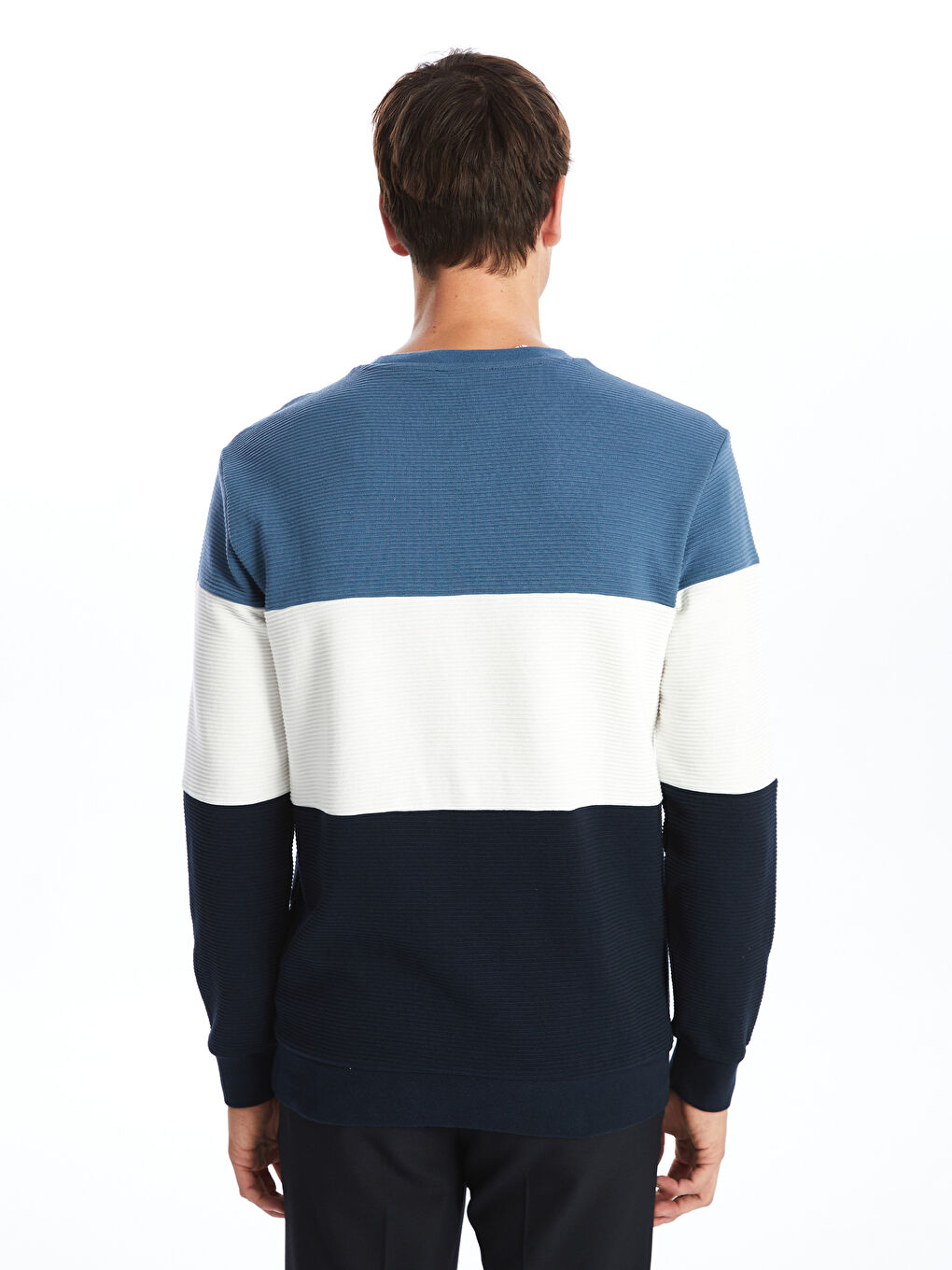 SOUTHBLUE Crew Neck Long Sleeve Color Block Men's Sweatshirt -W46130Z8-KZZ