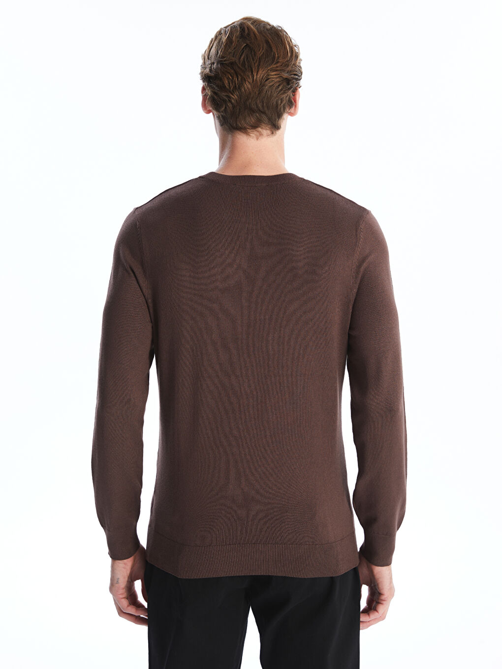 Muški trikotažni džemper okruglog izreza dugih rukava-4