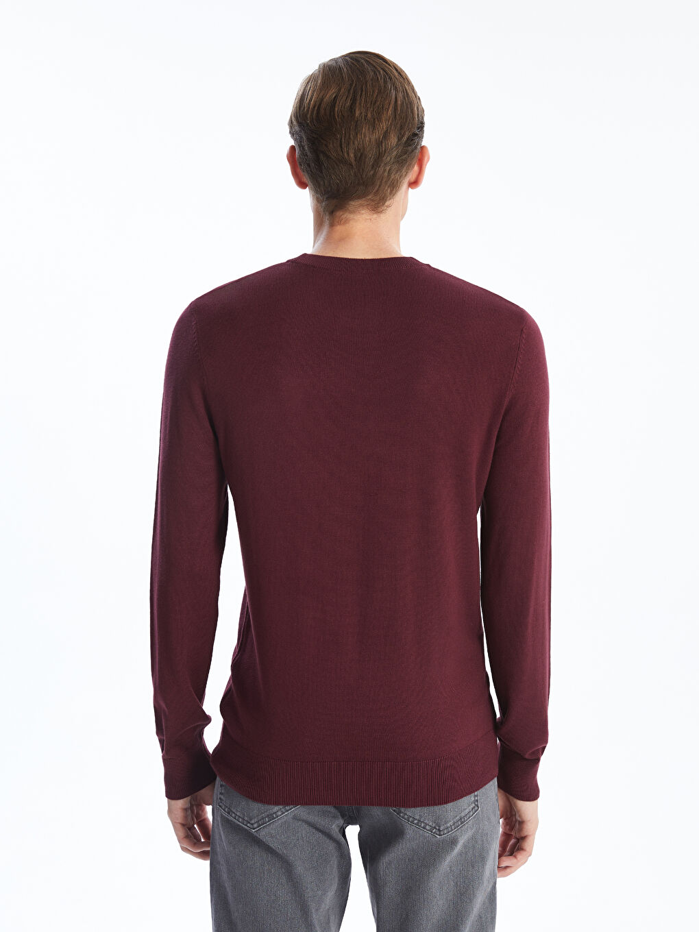 Muški trikotažni džemper okruglog izreza dugih rukava-3