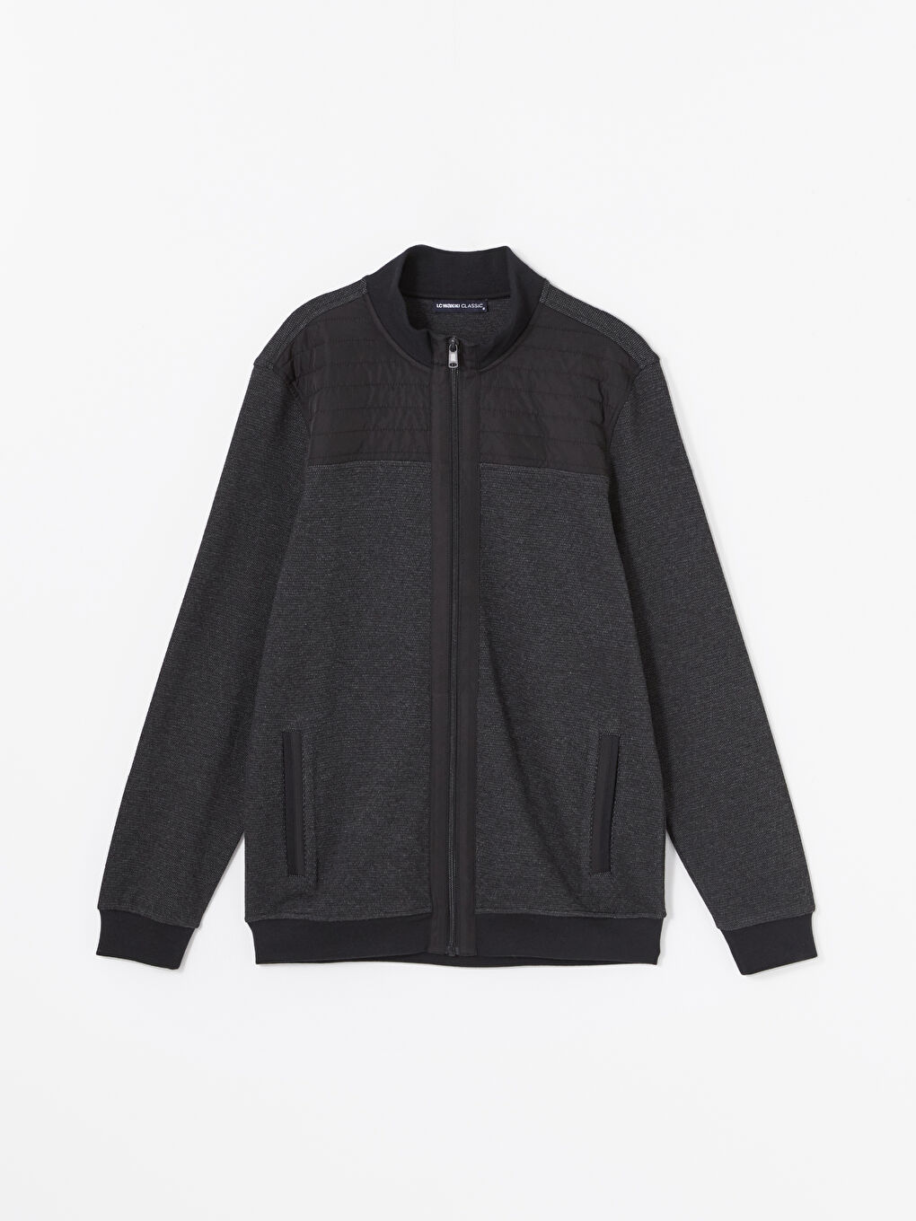 Funnel Neck Long Sleeve Men's Zip-Up Sweatshirt-4