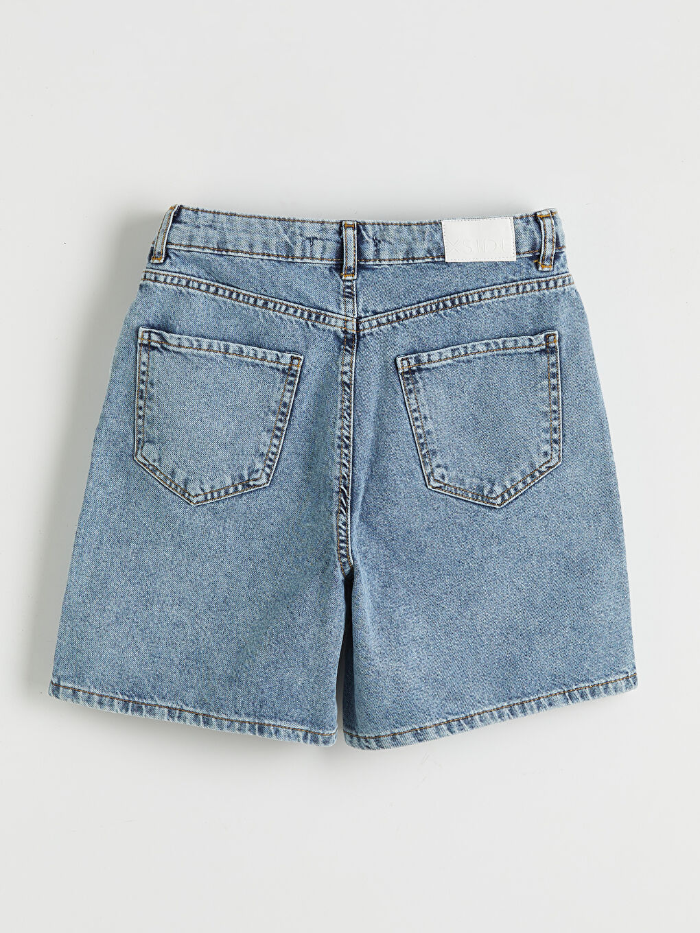 Slim Fit Ripped Detail Women's Denim Shorts-5