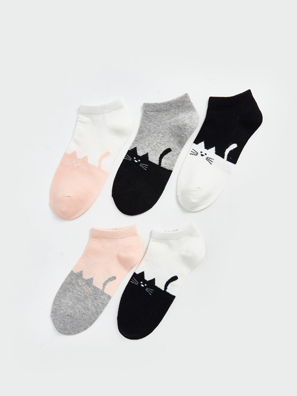 LCW DREAM Patterned Women's Trainer Socks 5 Pack -W46255Z8-GA3