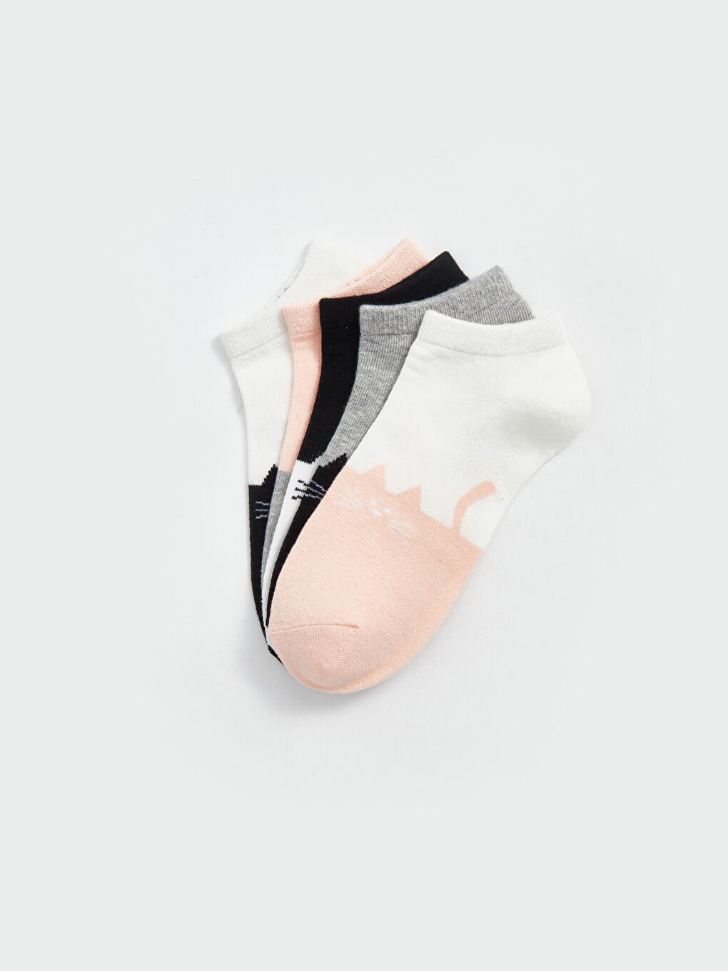 LCW DREAM Patterned Women's Trainer Socks 5 Pack -W46255Z8-GA3