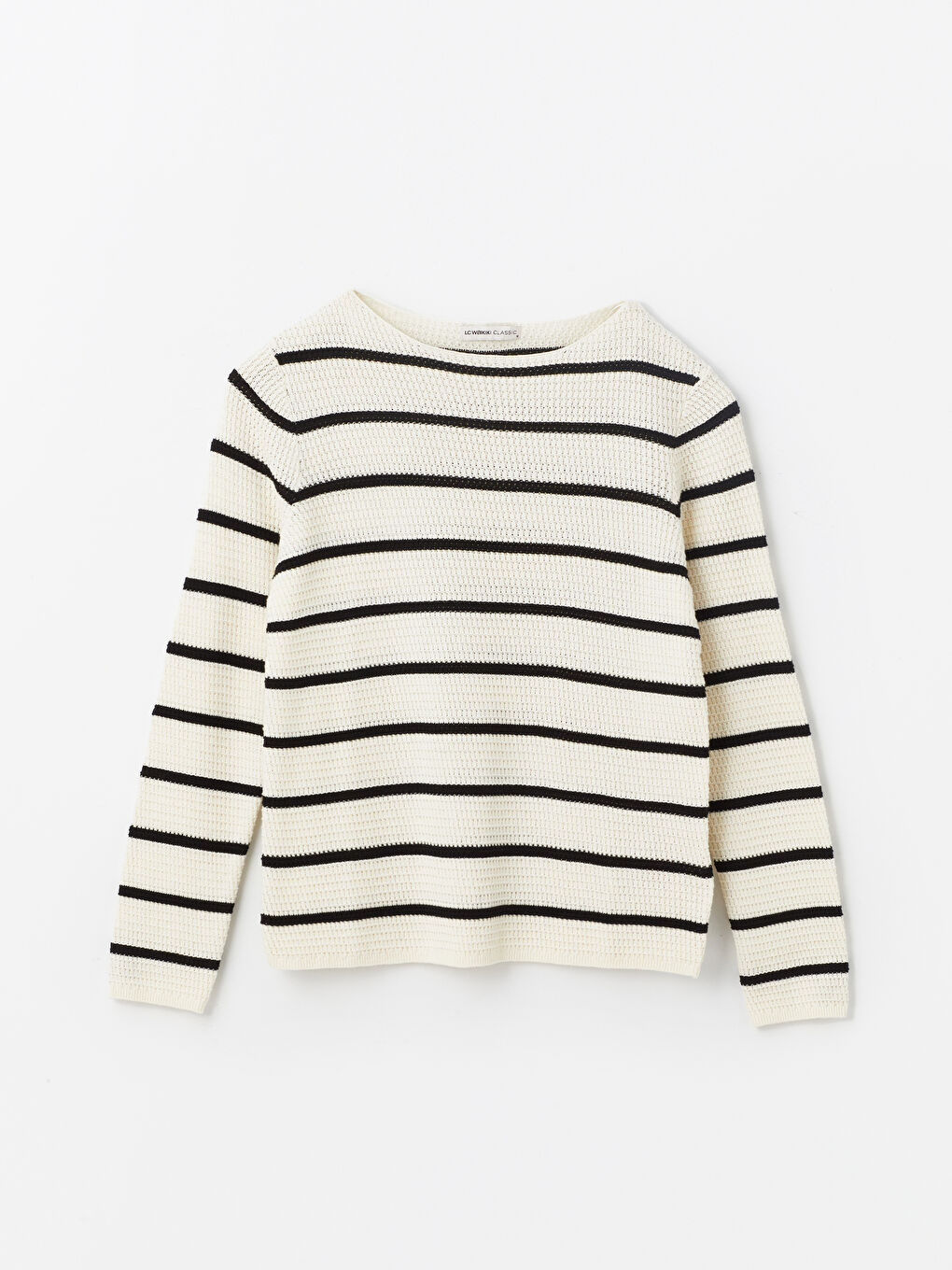 LCWAIKIKI Basic Crew Neck Striped Long Sleeve Women's Knitwear Sweater -W46286Z8-LFC