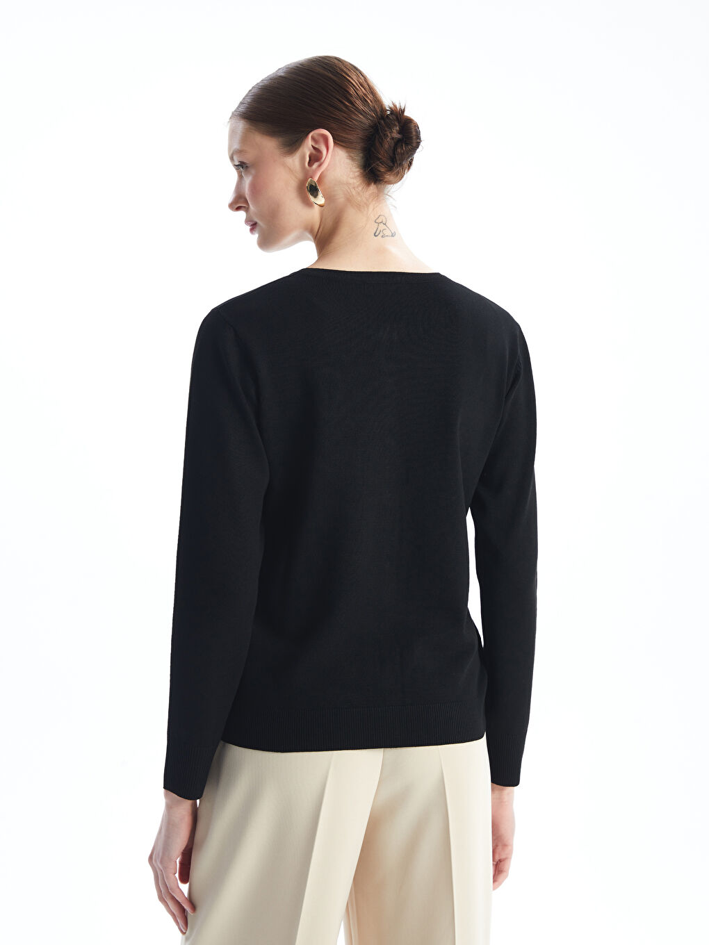 Crew Neck Women's Knitwear Cardigan-4