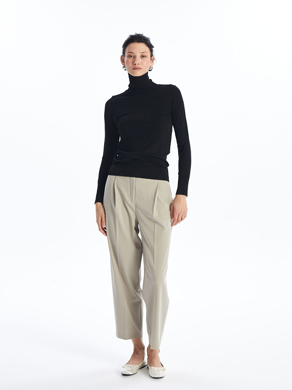 LCWAIKIKI Basic Turtleneck Women's Knitwear Sweater -W46303Z8-CVL
