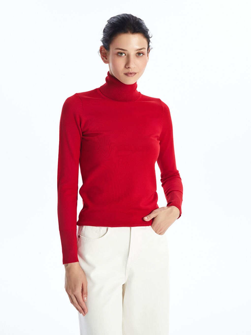 LCWAIKIKI Basic Turtleneck Women's Knitwear Sweater -W46303Z8-R3R