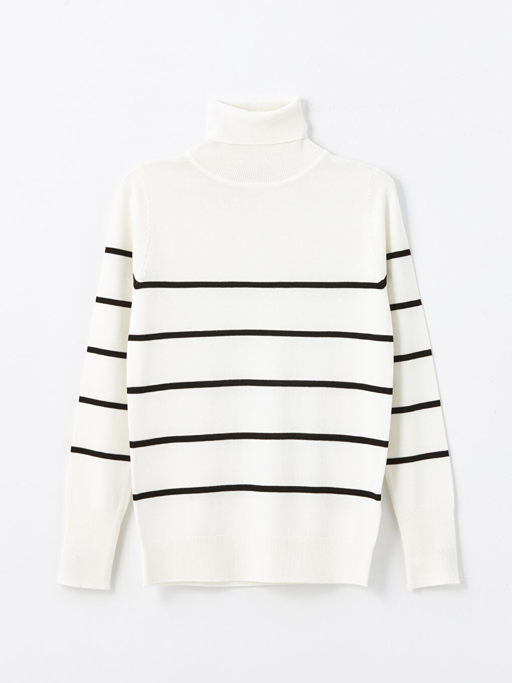 LCWAIKIKI Basic Turtleneck Striped Women's Knitwear Sweater -W46305Z8-LFC