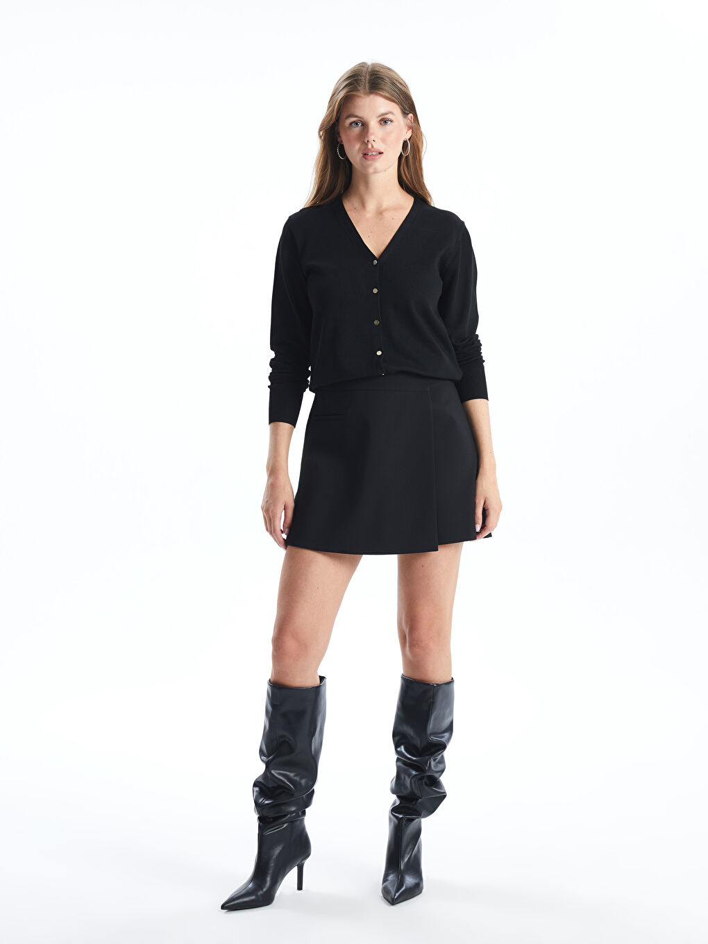 V Neck Women's Knitwear Cardigan-1