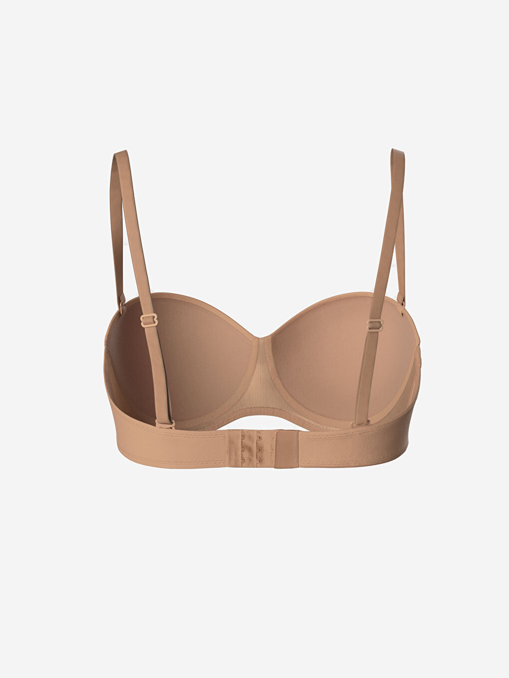 Kahverengi Balenli Dolgusuz Düz Straplez Sütyen-1