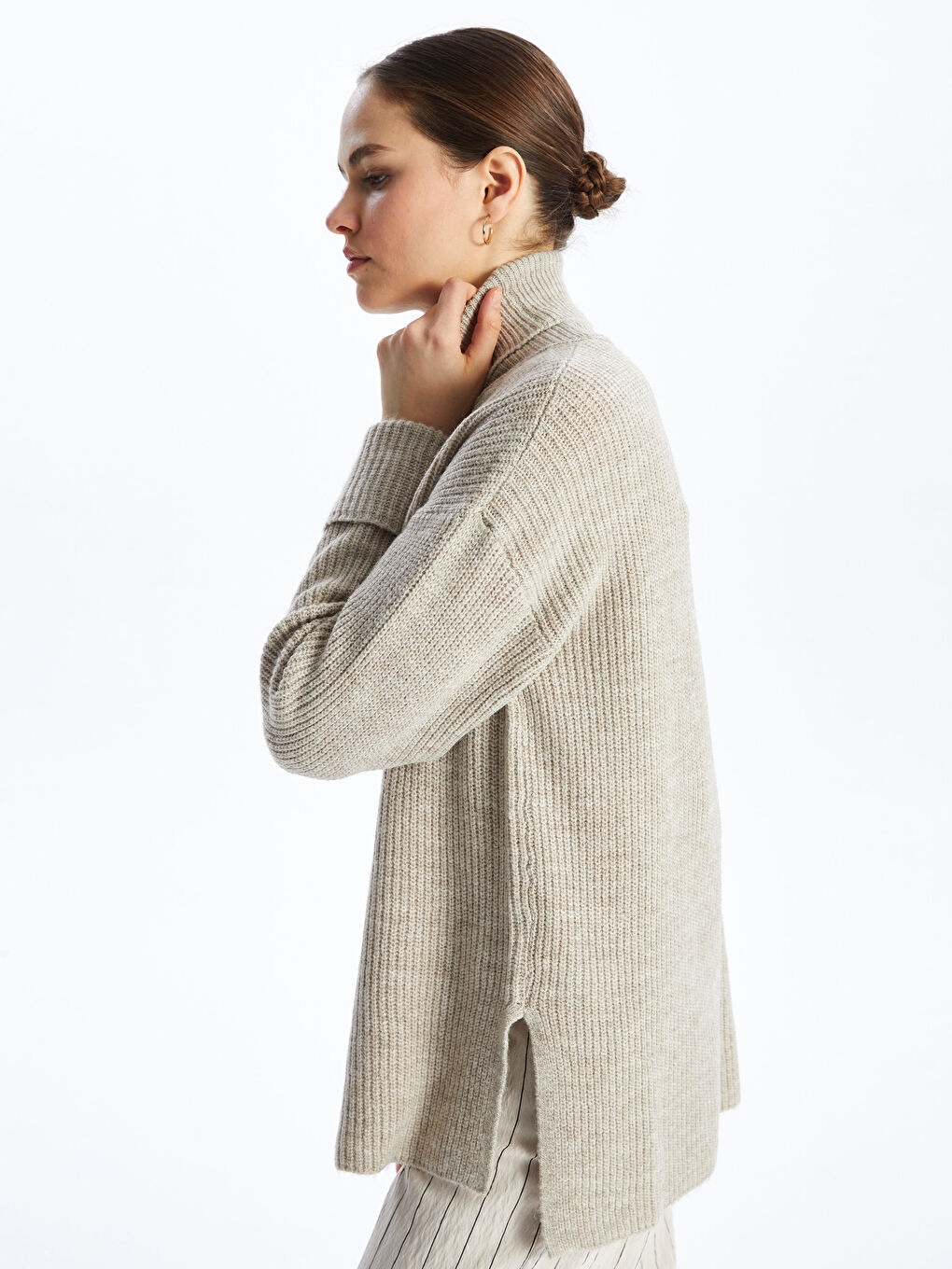 LCWAIKIKI Classic Turtleneck Plain Long Sleeve Women's Knitwear Sweater -W46397Z8-VBR