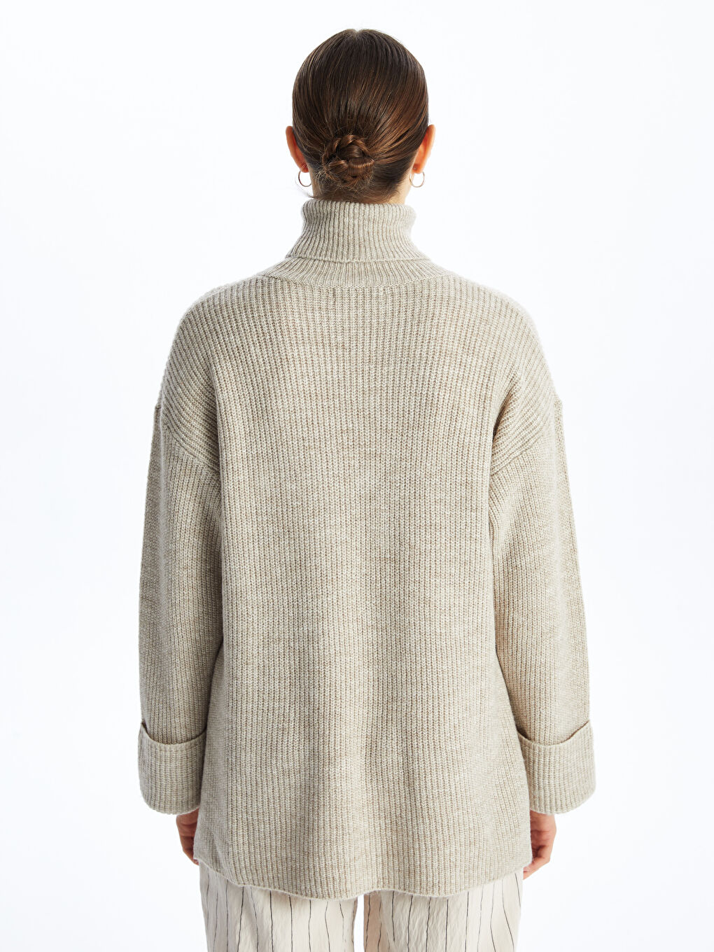 LCWAIKIKI Classic Turtleneck Plain Long Sleeve Women's Knitwear Sweater -W46397Z8-VBR