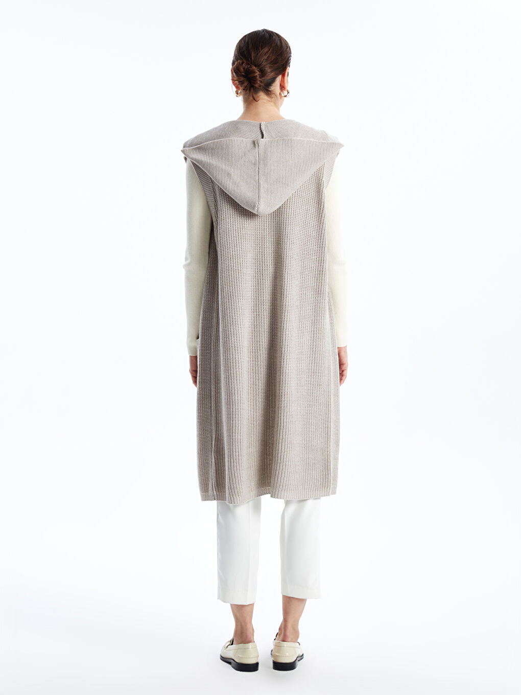 Shawl Collar Textured Women's Knitwear Waistcoat -W46398Z8-L8Q