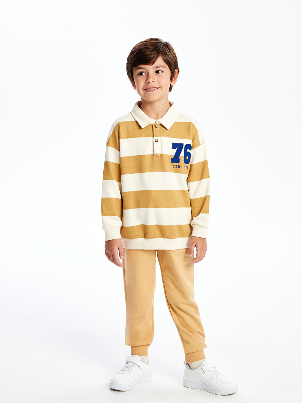 LCW Kids Polo Neck Long Sleeve Boys' Sweatshirt -W46404Z1-LFC