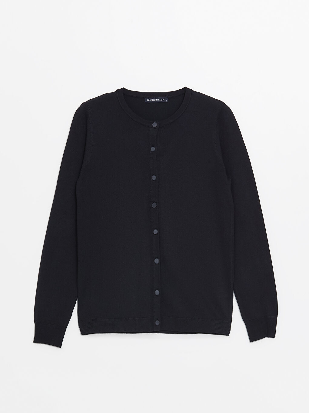 Crew Neck Plain Long Sleeve Women's Knitwear Cardigan -W46405Z8-E1J