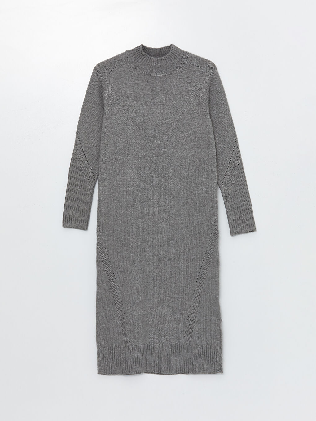 LCWAIKIKI Classic Crew Neck Plain Long Sleeve Women's Knitwear Dress -W46441Z8-DD0
