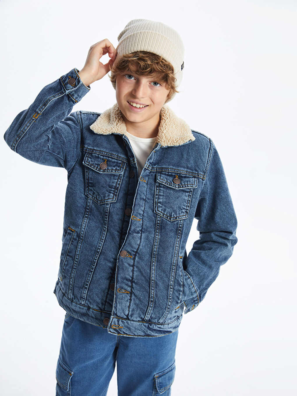 LCW Kids İndigo Erkek Çocuk Jean Ceket