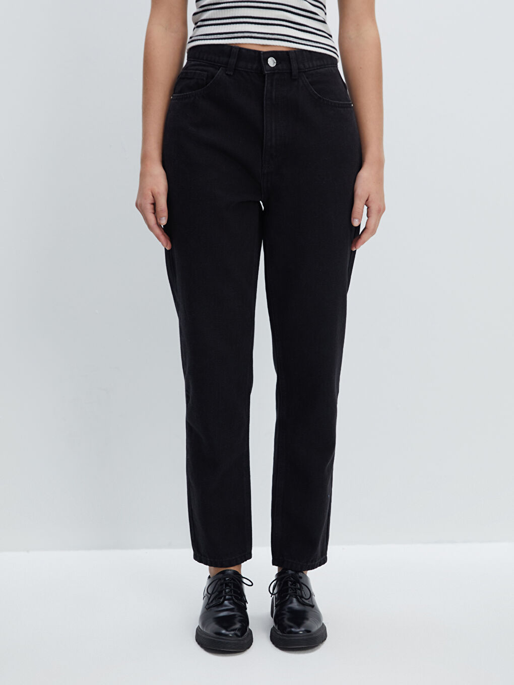 Farmerke visokog struka mom fit za žene-1