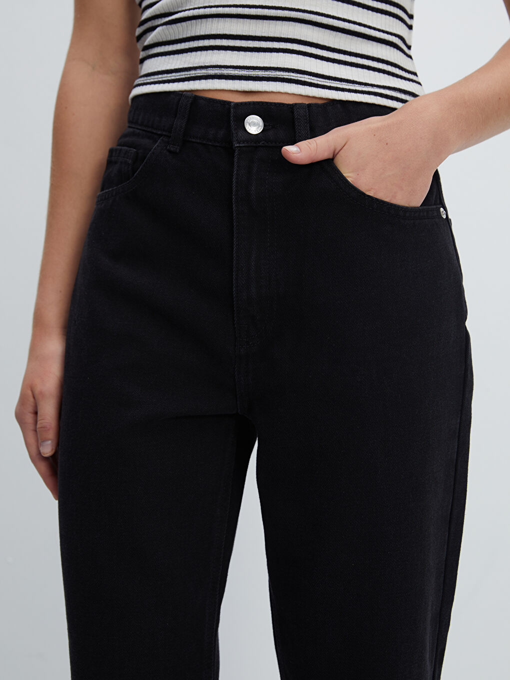 Farmerke visokog struka mom fit za žene-2