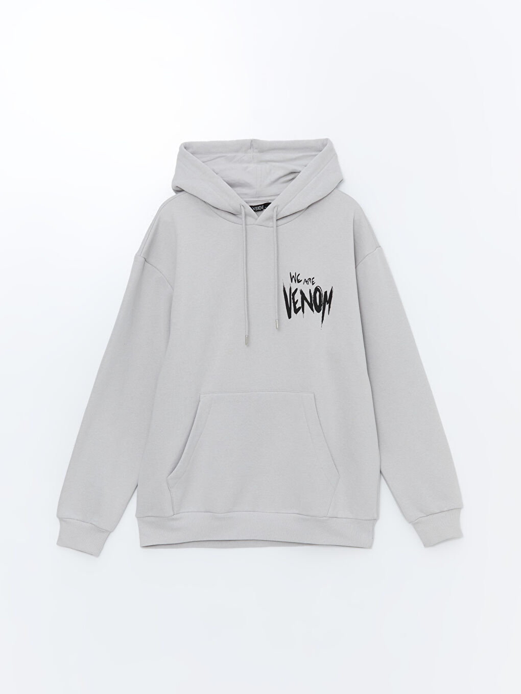 LCW Casual Gri Uzun Kollu Venom Baskılı Erkek Hoodie - 4