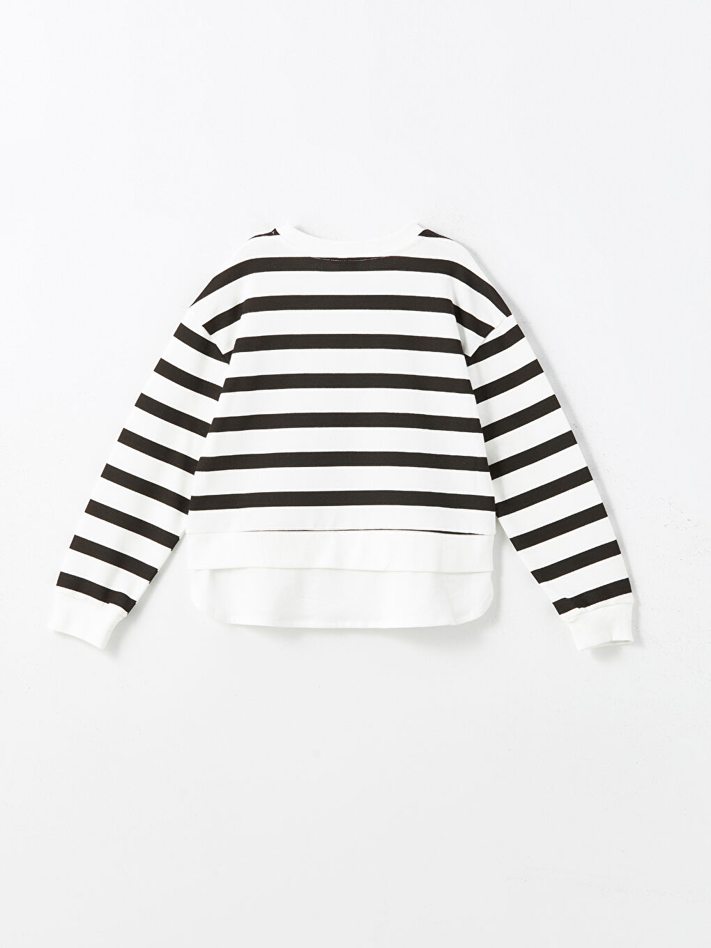 Ekru Bisiklet Yaka Kız Çocuk Sweatshirt-2