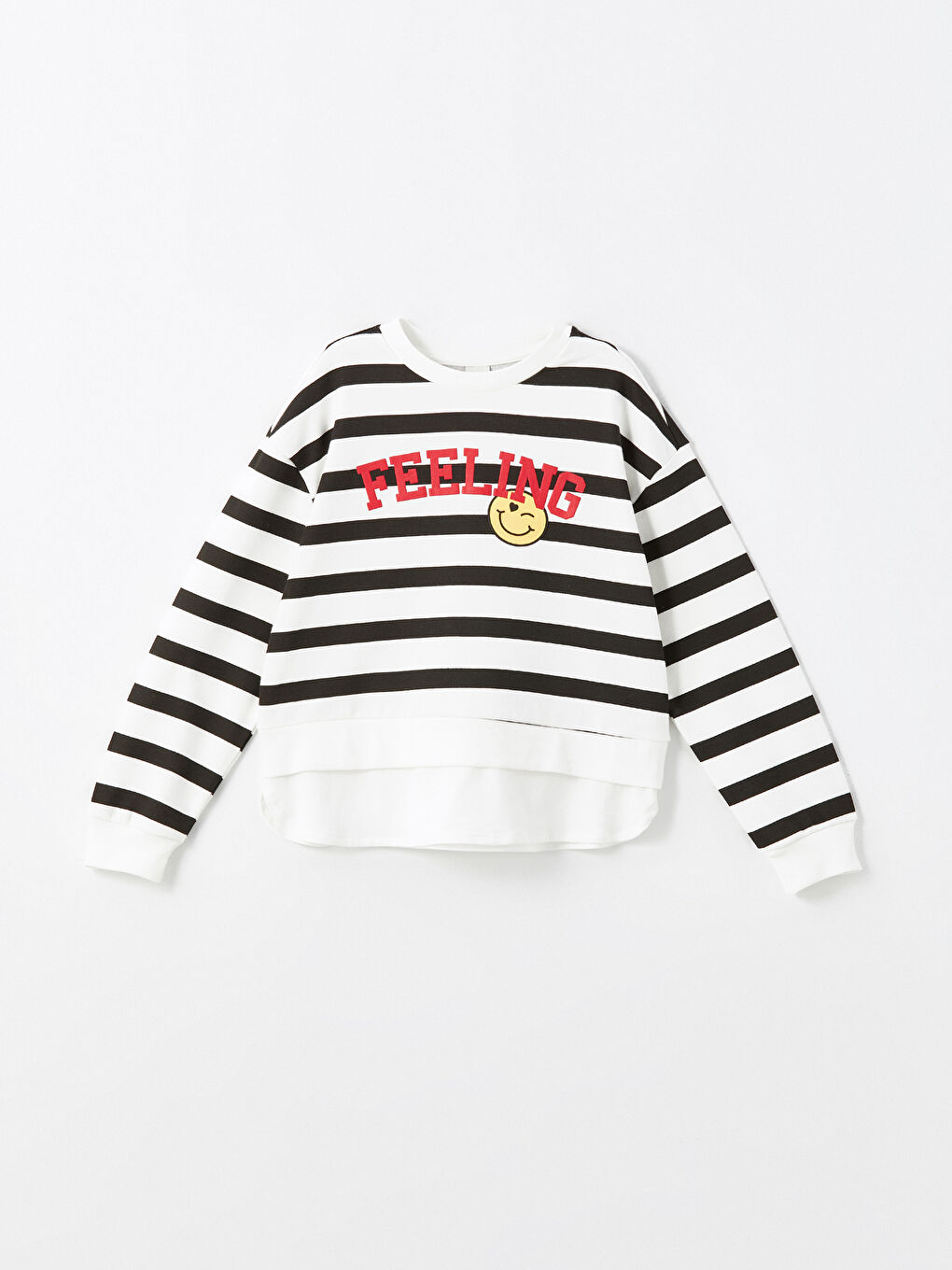 LCW Kids Ekru Baskılı Bisiklet Yaka Kız Çocuk Sweatshirt ve Eşofman Altı - 1