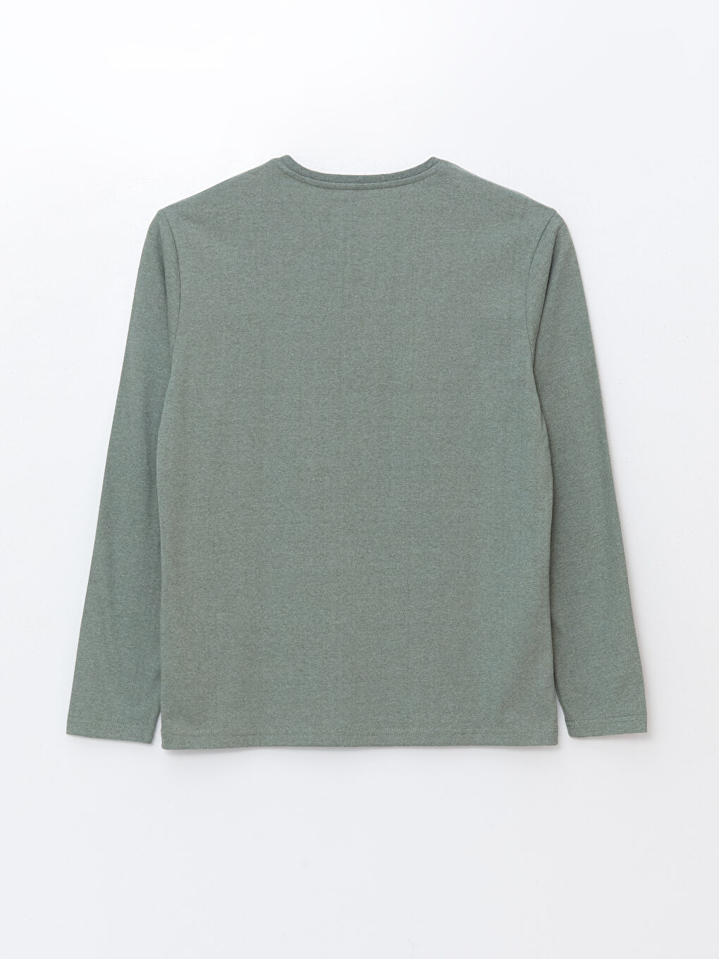 Haki Bisiklet Yaka Uzun Kollu Erkek Pijama Üst-1