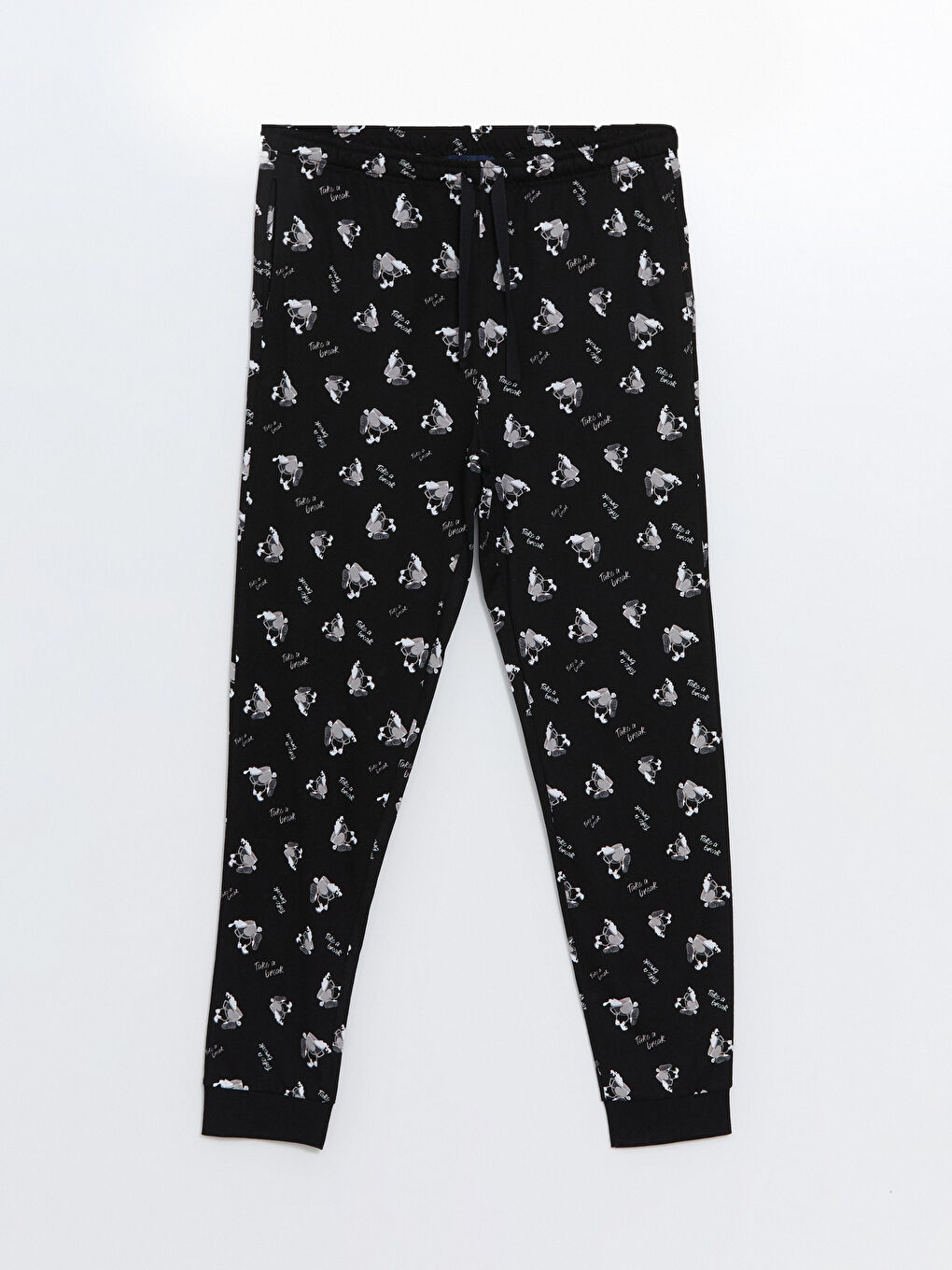 Siyah Standart Kalıp Erkek Pijama Alt