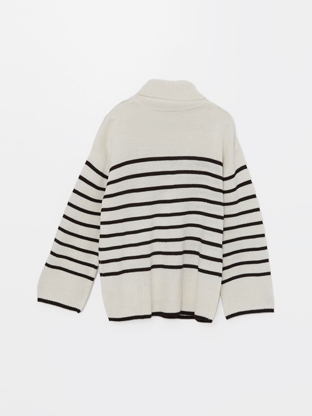 Turtleneck Striped Long Sleeve Maternity Knitwear Sweater-6